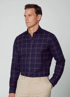 Hackett London SLIM FIT WINDOWPANE CHECK SHIRT