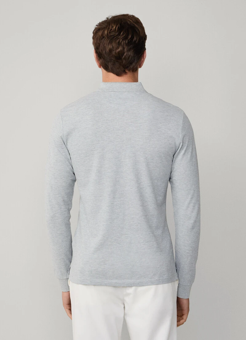 Hackett London SLIM FIT PIQUÉ LONG SLEEVE POLO 6 Hackett London SLIM FIT PIQUÉ LONG SLEEVE POLO - Image 4