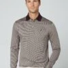 Hackett London SLIM FIT DOGSTOOTH JACQUARD LONG SLEEVE POLO