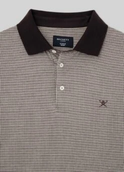 Hackett London SLIM FIT DOGSTOOTH JACQUARD LONG SLEEVE POLO -Hackett London Shop HM550944 873 03 FL