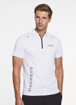 Hackett London ASTON MARTIN SLIM FIT INTERLOCK POLO