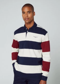 Hackett London HERITAGE CLASSIC FIT STRIPLE LONG SLEEVE POLO