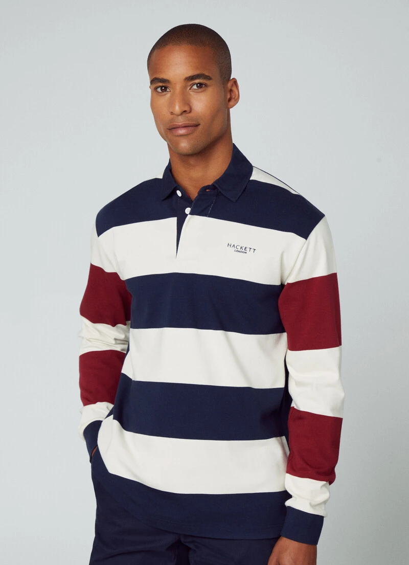 Hackett London HERITAGE CLASSIC FIT STRIPLE LONG SLEEVE POLO 3 Hackett London HERITAGE CLASSIC FIT STRIPLE LONG SLEEVE POLO