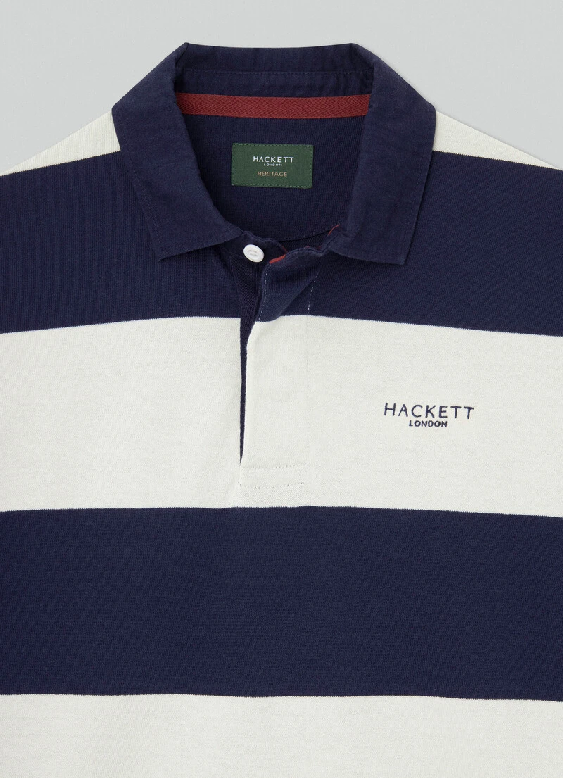 Hackett London HERITAGE CLASSIC FIT STRIPLE LONG SLEEVE POLO 10 Hackett London HERITAGE CLASSIC FIT STRIPLE LONG SLEEVE POLO - Image 8