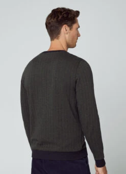 Hackett London CREW NECK HERRINGBONE JUMPER 11 Hackett London CREW NECK HERRINGBONE JUMPER -Hackett London Shop HM581175 8HO 03 MO