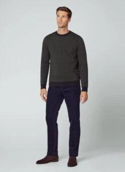 Hackett London CREW NECK HERRINGBONE JUMPER 12 Hackett London CREW NECK HERRINGBONE JUMPER -Hackett London Shop HM581175 8HO 04 MO