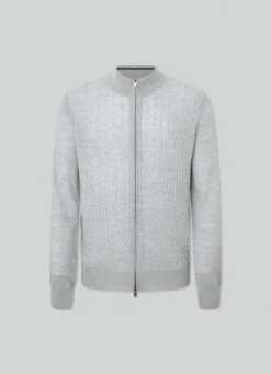 Hackett London FULL ZIP CABLE KNIT CARDIGAN -Hackett London Shop HM702992 8FZ 01 FL