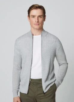Hackett London FULL ZIP CABLE KNIT CARDIGAN -Hackett London Shop HM702992 8FZ 05 MO