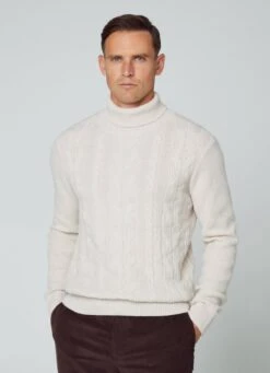 Hackett London WOOL AND CASHMERE TURTLENECK JUMPER