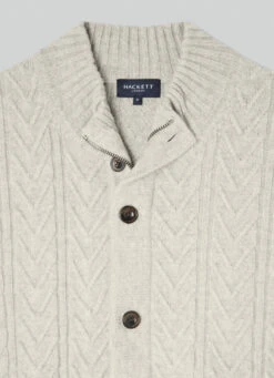Hackett London HERRINGBONE MERINO WOOL CARDIGAN -Hackett London Shop HM703008 872 03 FL