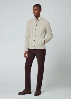 Hackett London HERRINGBONE MERINO WOOL CARDIGAN -Hackett London Shop HM703008 872 06 MO