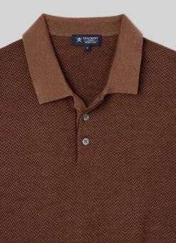Hackett London MERINO WOOL KNIT POLO SHIRT -Hackett London Shop HM703010 896 03 FL