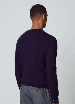 Hackett London HERRINGBONE MERINO WOOL JUMPER -Hackett London Shop HM703011 595 03 MO