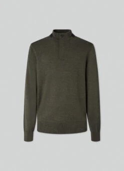 Hackett London HERRINGBONE TRIM MERINO WOOL JUMPER -Hackett London Shop HM703012 8HO 01 FL