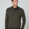 Hackett London HERRINGBONE TRIM MERINO WOOL JUMPER 2 Hackett London HERRINGBONE TRIM MERINO WOOL JUMPER -Hackett London Shop HM703012 8HO 01 MO