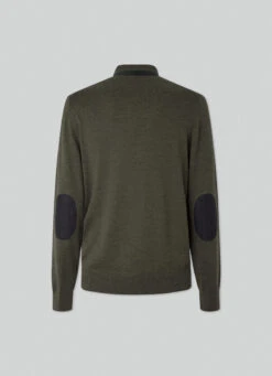 Hackett London HERRINGBONE TRIM MERINO WOOL JUMPER -Hackett London Shop HM703012 8HO 02 FL