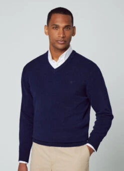 Hackett London V-NECK WOOL JUMPER