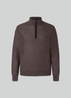 Hackett London MERINO WOOL/SILK HALF-ZIP JUMPER -Hackett London Shop HM703033 873 01 FL