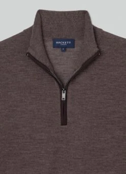 Hackett London MERINO WOOL/SILK HALF-ZIP JUMPER -Hackett London Shop HM703033 873 03 FL