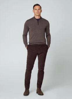 Hackett London MERINO WOOL/SILK HALF-ZIP JUMPER -Hackett London Shop HM703033 873 05 MO